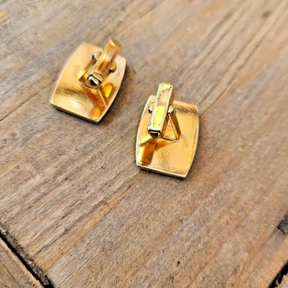 Vintage Anson Polished Gold Cufflinks